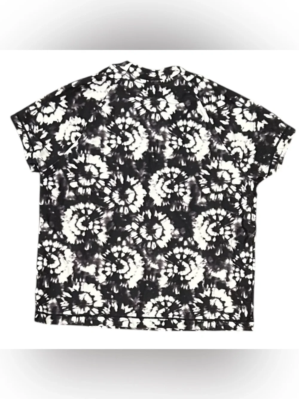 Athleta Girl Rashguard Swim Mock Neck Tie Dye Short Sleeve Surfs Up Black S 7